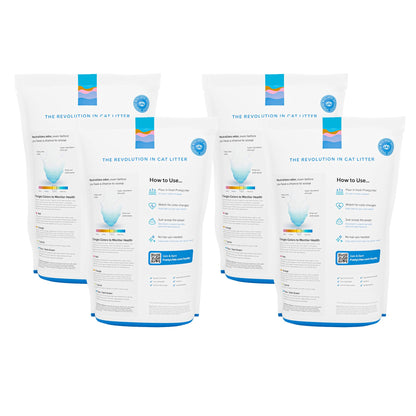 PrettyLitter Health Monitoring Cat Litter, Unscented, 4-Pack, 6 lb. Bags