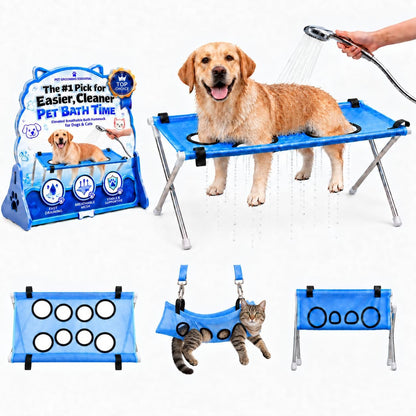 Dog Bed Foldable Grooming Hammock Stand and Bath Holder for Small Pets
