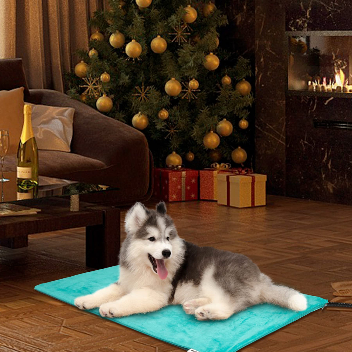 Toozey Cat Heating Pad for Cats & Dogs, Heated Bed Mat, 18 x 16 in, Grey