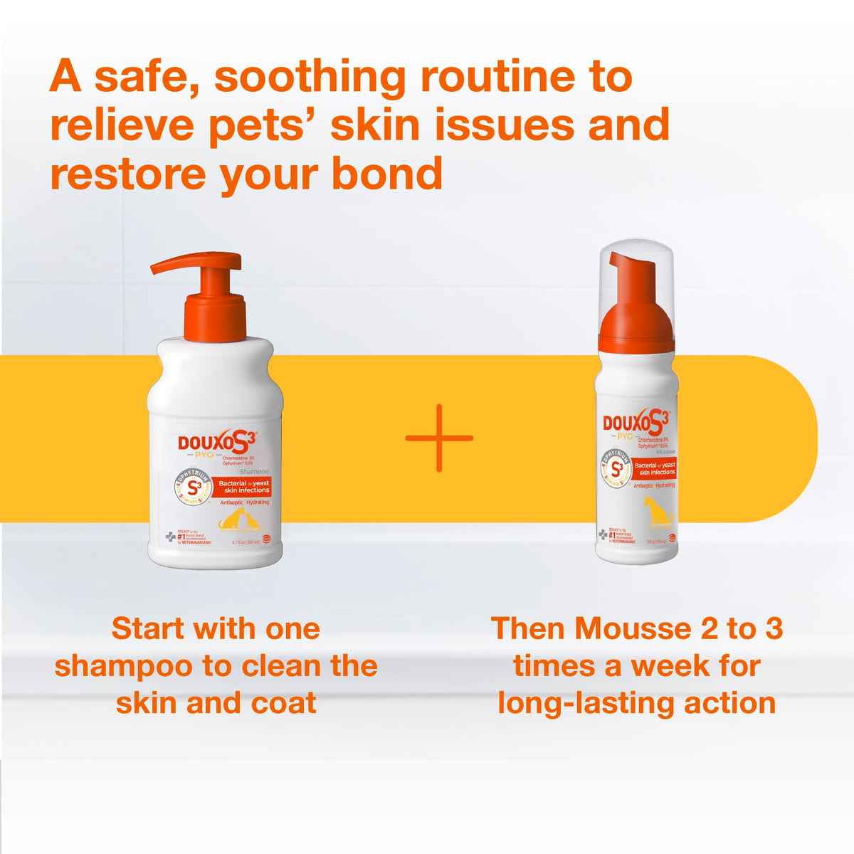 Douxo S3 PYO Medicated Dog Shampoo with 3% Chlorhexidine for Dogs – Antibacterial & Antiseptic Yeast Infection Treatment For Dogs & Cats, Clinically Proven, 6.7 fl oz
