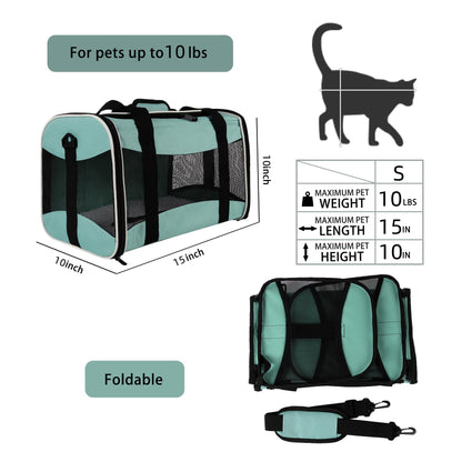 Cat Dog Carriers Soft-Sided Pet Carrier Large Cats for Medium Big Cat Small Dog Puppy up to 16lbs TSA Airline Approved Animal Collapsible Cat Carrier Carriers Travel Carrier Cat Bag (17x11x11)