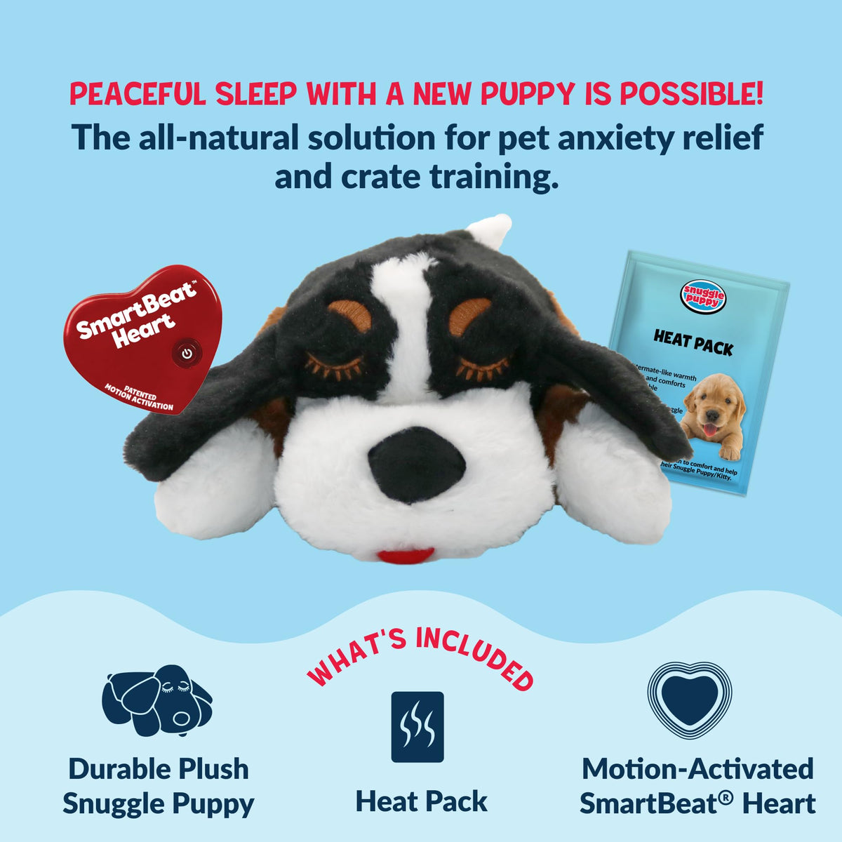 Snuggle Puppy Heartbeat Toy, Calming Comfort, Medium Breeds - Biscuit