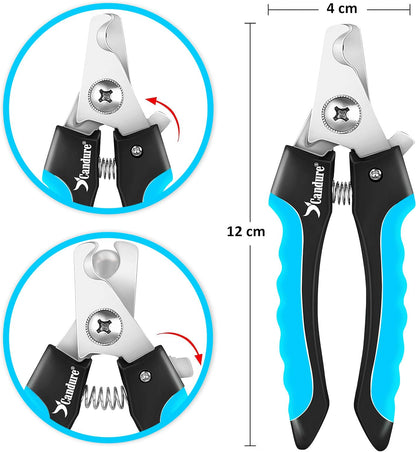 Candure Cat Nail Clippers for Indoor Cats, Rabbits, Hamsters, Birds with Precise Angled Edges to Ensure Easy & Safe Trimming Stainless Steel Cat Nail Trimmer for At-Home Cat Grooming