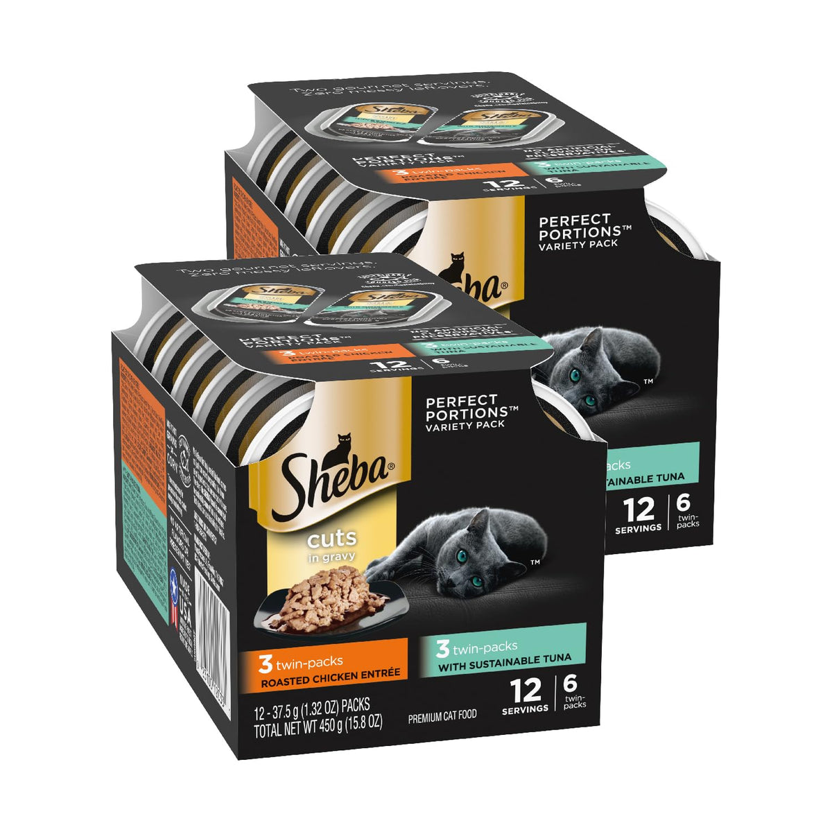 Sheba Perfect Portions Cuts Wet Cat Food, Multipack, 2.6 oz, 24 ct