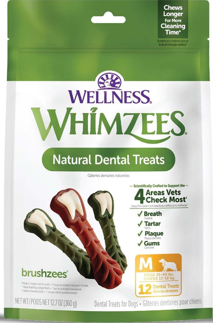 Wellness WHIMZEES Freshzees Natural Dog Dental Treat, Soft Chews, Freshens Breath, Extra-Small Size, 14.81 oz Bag, 56 Count