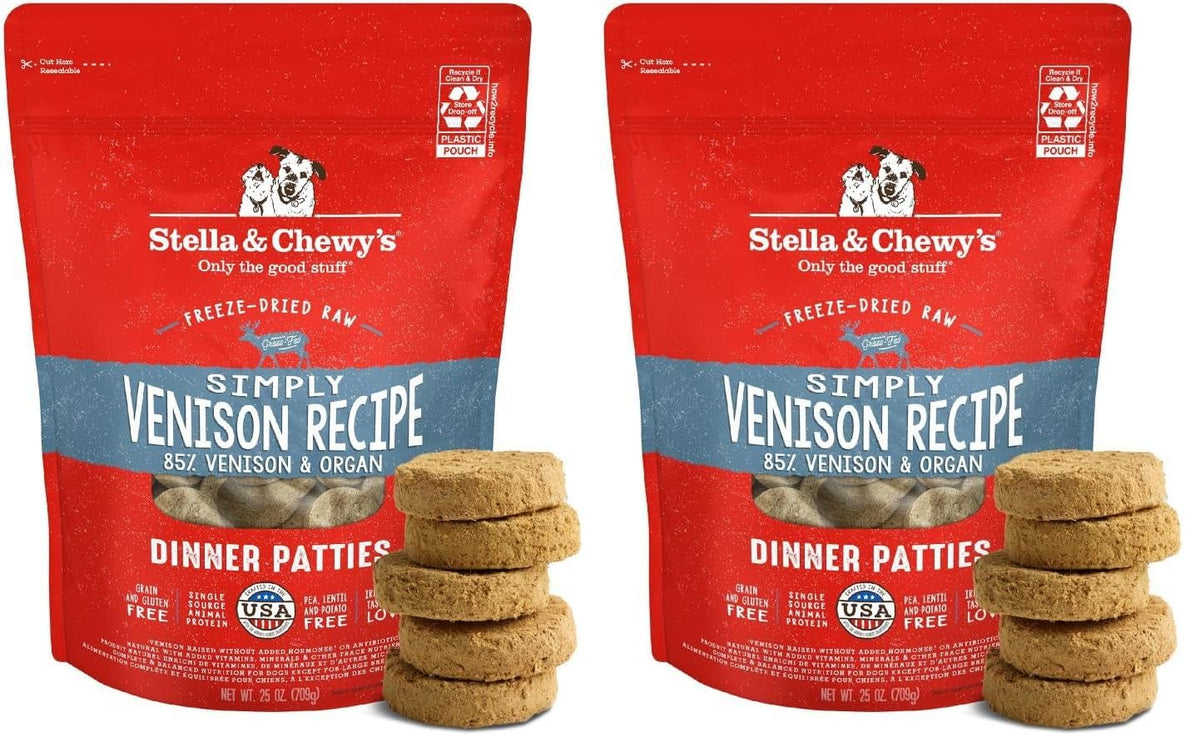 Stella & Chewy's Freeze-Dried Raw Dinner Patties - Beef Recipe - High Protein Grain-Free Puppy & Dog Food - Perfect For Picky Eaters - 25 oz