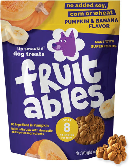 Fruitables Baked Dog Treats, Low Calorie Treats, Pumpkin & Blueberry, 12oz