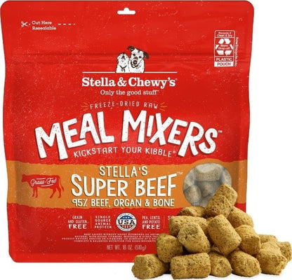 Stella & Chewy's Freeze-Dried Raw Chicken Meal Mixers- Dog Food Topper & Mixer - Made with 95% Cage-Free Chicken, Organs & Bone - Perfect for Picky Eaters - Grain-Free, 2.19 Pound (Pack of 4)