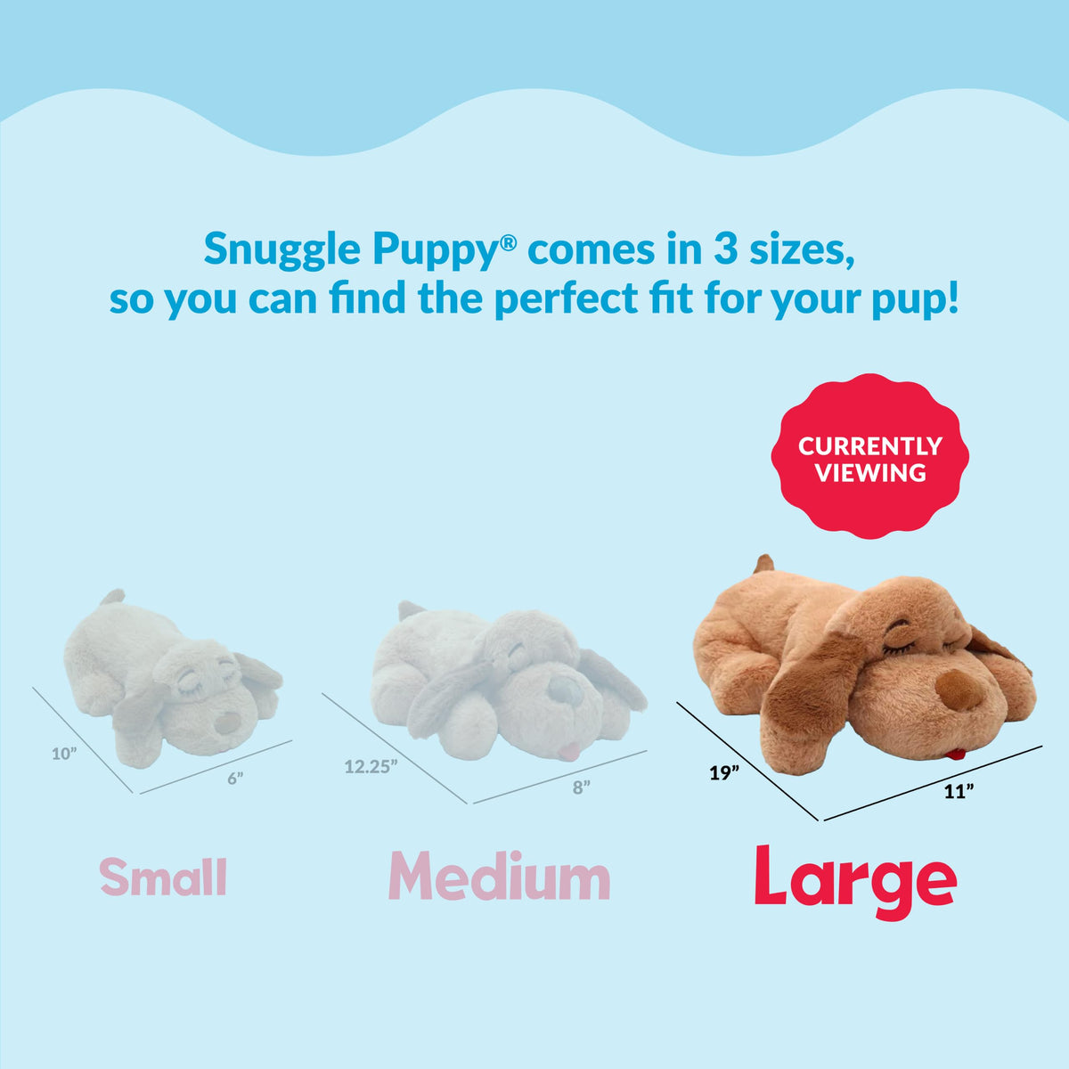 Snuggle Puppy Heartbeat Toy, Calming Comfort, Medium Breeds - Biscuit