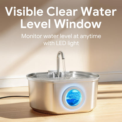 Cat Water Fountain Stainless Steel: 74oz/2.2L Cat Fountain for Drinking