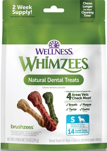 Wellness WHIMZEES Freshzees Natural Dog Dental Treat, Soft Chews, Freshens Breath, Extra-Small Size, 14.81 oz Bag, 56 Count