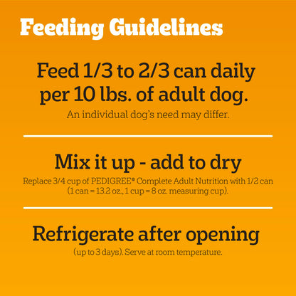 Pedigree Chopped Ground Dinner Wet Dog Food, Chicken, 22 oz, 12 Count