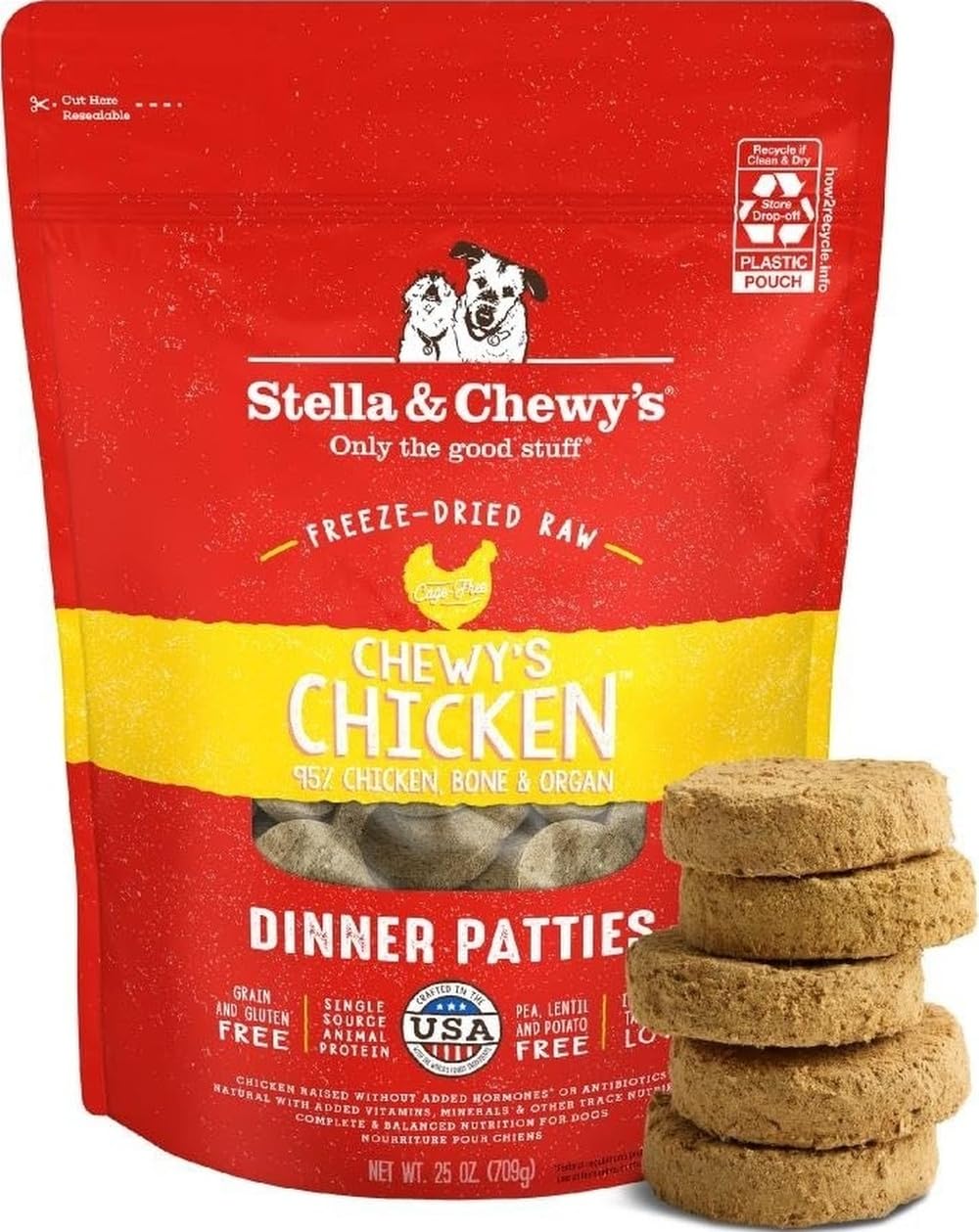 Stella & Chewy’s Freeze Dried Raw Dinner Patties – Grain Free Dog Food, Protein Rich Stella’s Super Beef Recipe – 5.5 oz