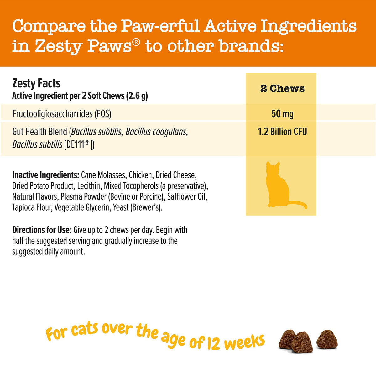 Zesty Paws Probiotics for Dogs, Digestive Enzymes Gut Flora, Digestive Health, Diarrhea & Bowel Support, DE111, Dog Probiotics Soft Chew for Pet Immune System, Chicken, 50 Ct