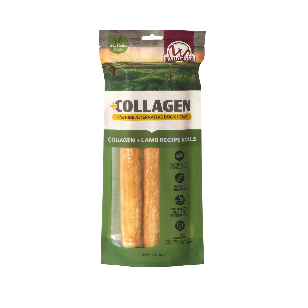 Wild Eats Real Duck Collagen Bully Sticks for Dogs, 25 Pack, Rawhide Free