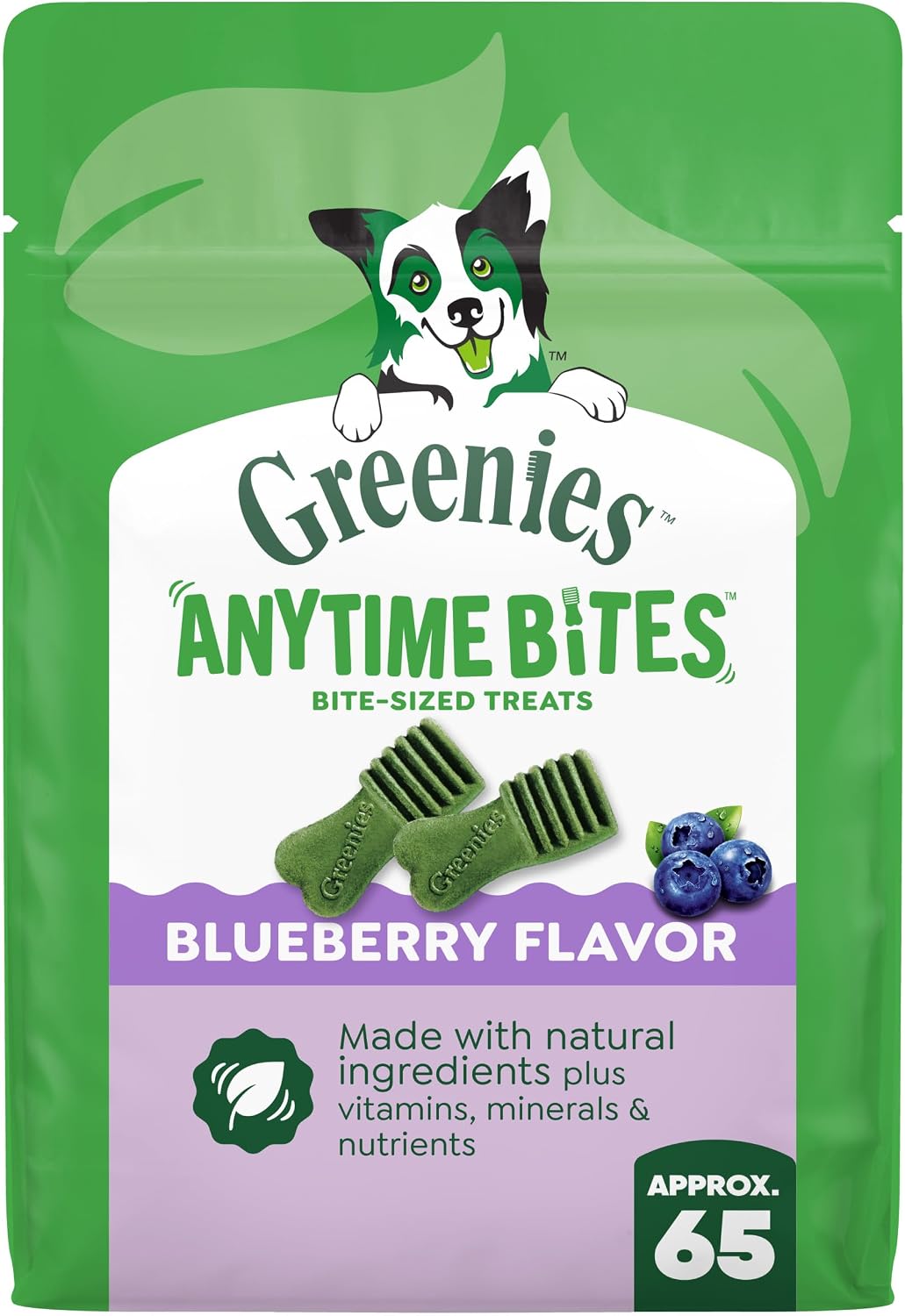 Greenies Anytime Bites Dog Treats, Blueberry Flavor, 10.3 oz