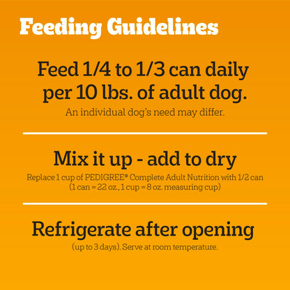 Pedigree Chopped Dinner Wet Dog Food, Chicken & Rice, 13.2 oz, 12 Count