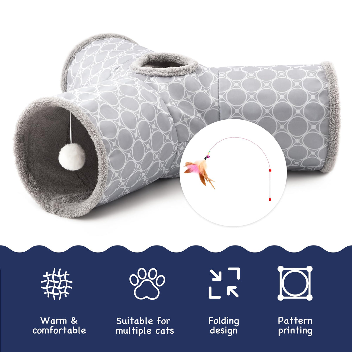 Tempcore Pet Tunnel Tube Cat Toys, Cat Tunnels for Indoor Cats