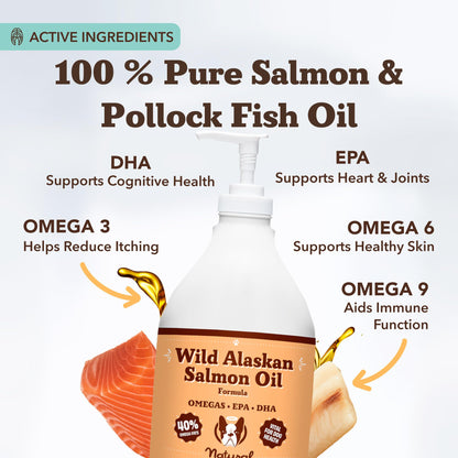 Natural Dog Company Wild Alaskan Salmon Oil for Dogs - 16 oz