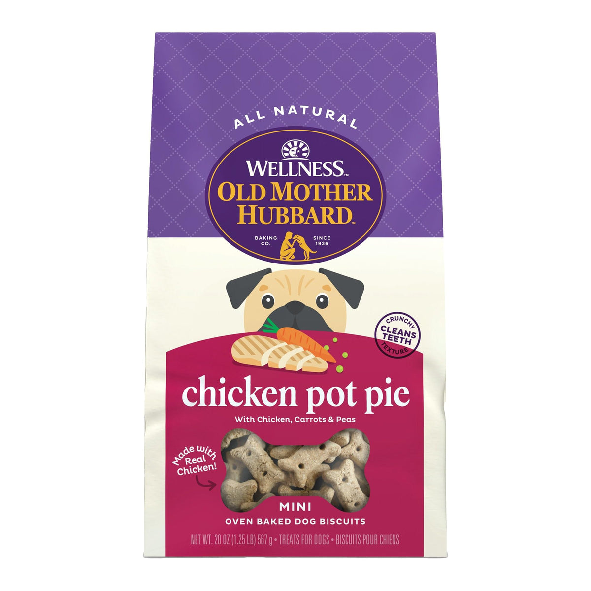 Old Mother Hubbard Wellness P-Nuttier Dog Biscuits, Natural, Training Treats, Peanut Butter Flavor, Mini Size, (20 Ounce Bag)