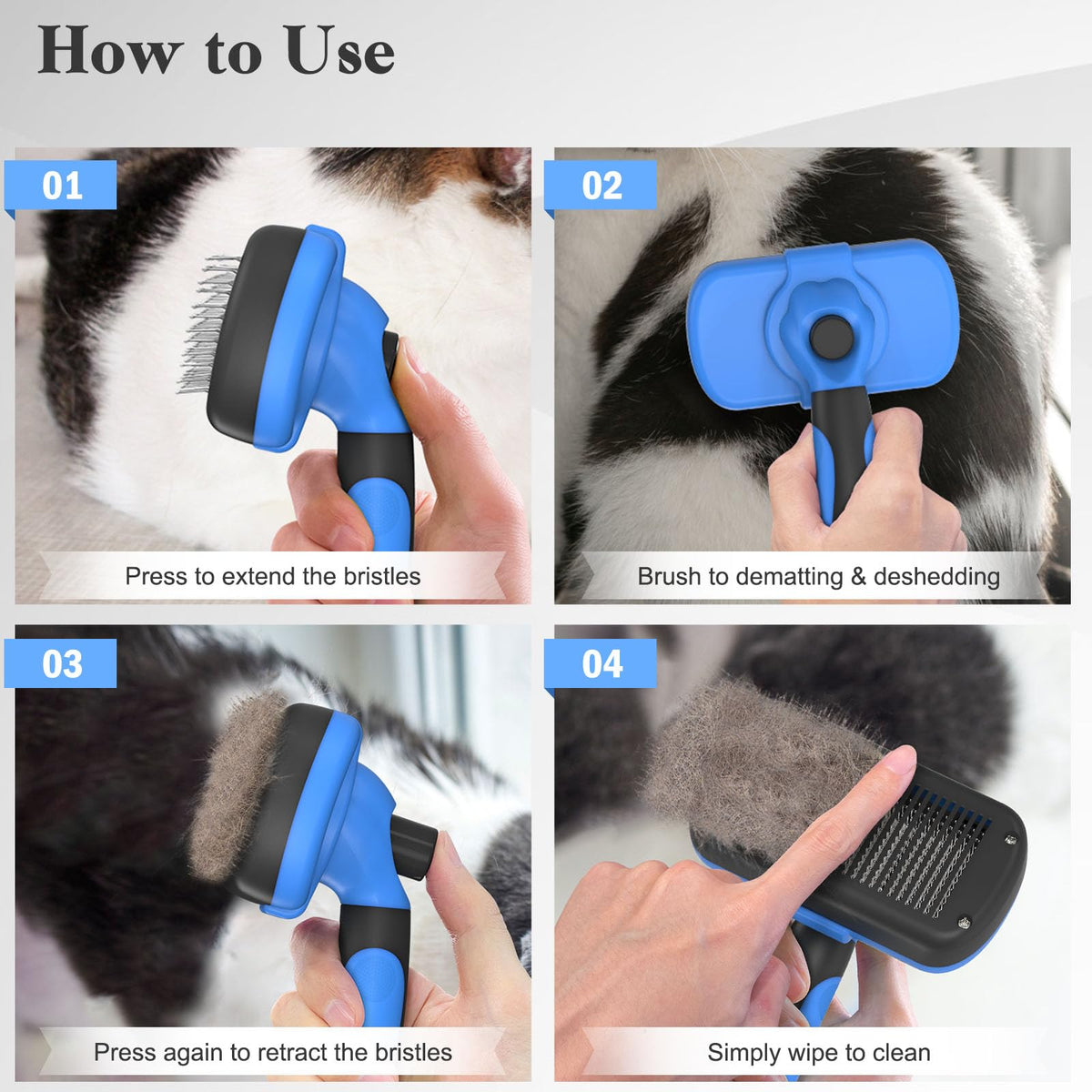 Swihauk Self Cleaning Slicker Brush for Dogs & Cats, Skin Friendly Pet Grooming for Shedding, Deshedding, and Hair Removal - Puppy Brush for Long Haired Pets, Pet Supplies, Purple