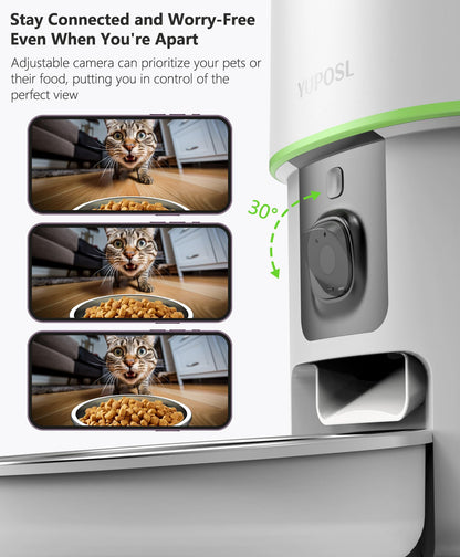 Automatic Cat Feeder, 3L Cat Food Dispenser with Anti-Jam Design, Over 180-day Battery Life, 1-6 Meals Per Day with Stainless Steel Cat Bowl, Keep Dry Food Fresh, Timed Pet Feeder Also for Small Dog