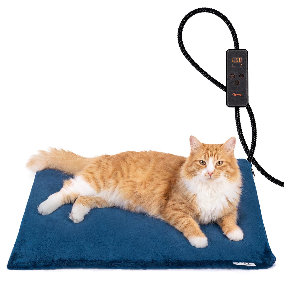 Toozey Cat Heating Pad for Cats & Dogs, Heated Bed Mat, 18 x 16 in, Grey