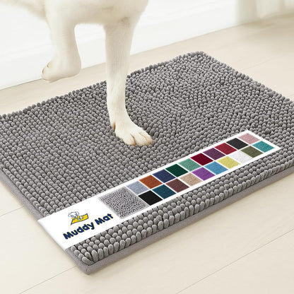 Muddy Mat® | Super Water Absorbent Door Mat Indoor, Microfiber Quick Dry Chenille Entryway Rug, Slip Resistant Front Door Mat, Indoor Mats for Entryway, Machine Washable Pet Rug, Beige 24"x36"