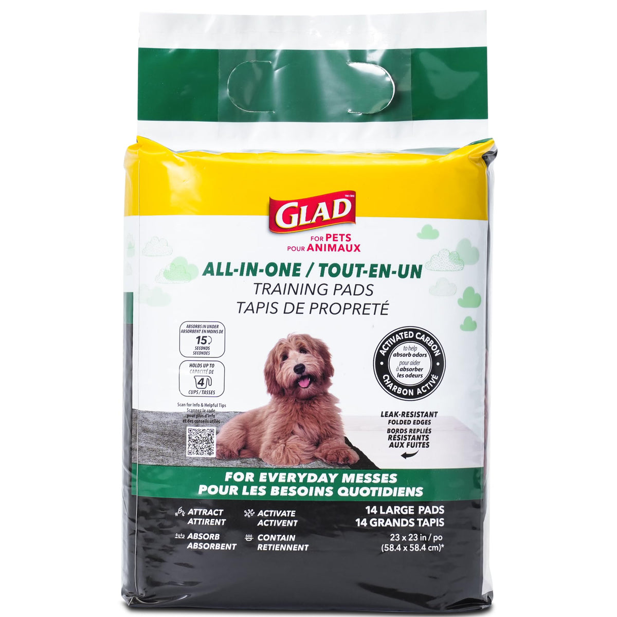 Glad for Pets Activated Carbon Disposable Dog Training Pads, 100 Count