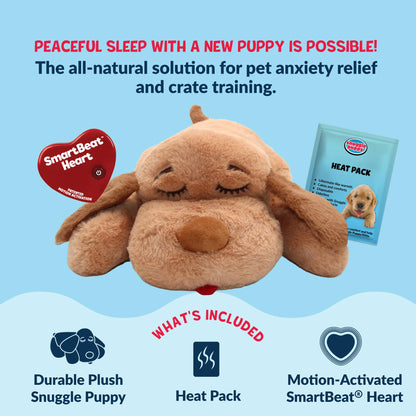 Snuggle Puppy Heartbeat Toy, Calming Comfort, Medium Breeds - Biscuit