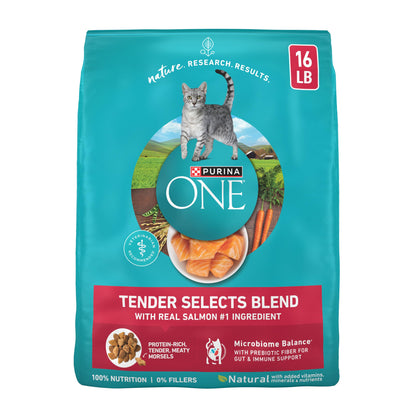 Purina ONE Tender Selects Dry Cat Food, Salmon, 7 lb Bag