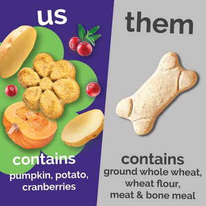 Fruitables Baked Dog Treats, Low Calorie Treats, Pumpkin & Blueberry, 12oz