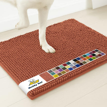Muddy Mat® | Super Water Absorbent Door Mat Indoor, Microfiber Quick Dry Chenille Entryway Rug, Slip Resistant Front Door Mat, Indoor Mats for Entryway, Machine Washable Pet Rug, Beige 24"x36"