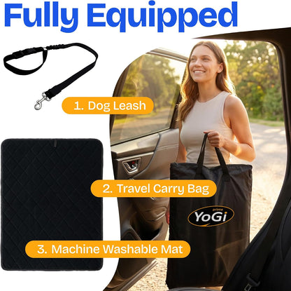 Half Hammock Dog Seat Cover for Back Seat - Waterproof Half Backseat Dog Cover, Space Saving Split Seat Design, Universal Fit & Heavy Duty Pet Restraint