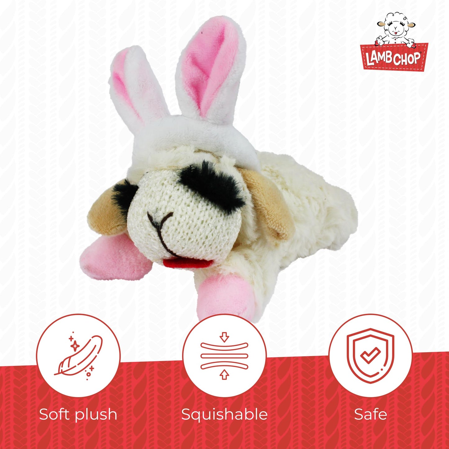 Multipet Lamb Chop Dog Plush Toy - Squeaky Toy for All Dogs - Extra Soft Plush - Stuffed Animal for Cuddling & Playing - Jumbo (24", Cream)