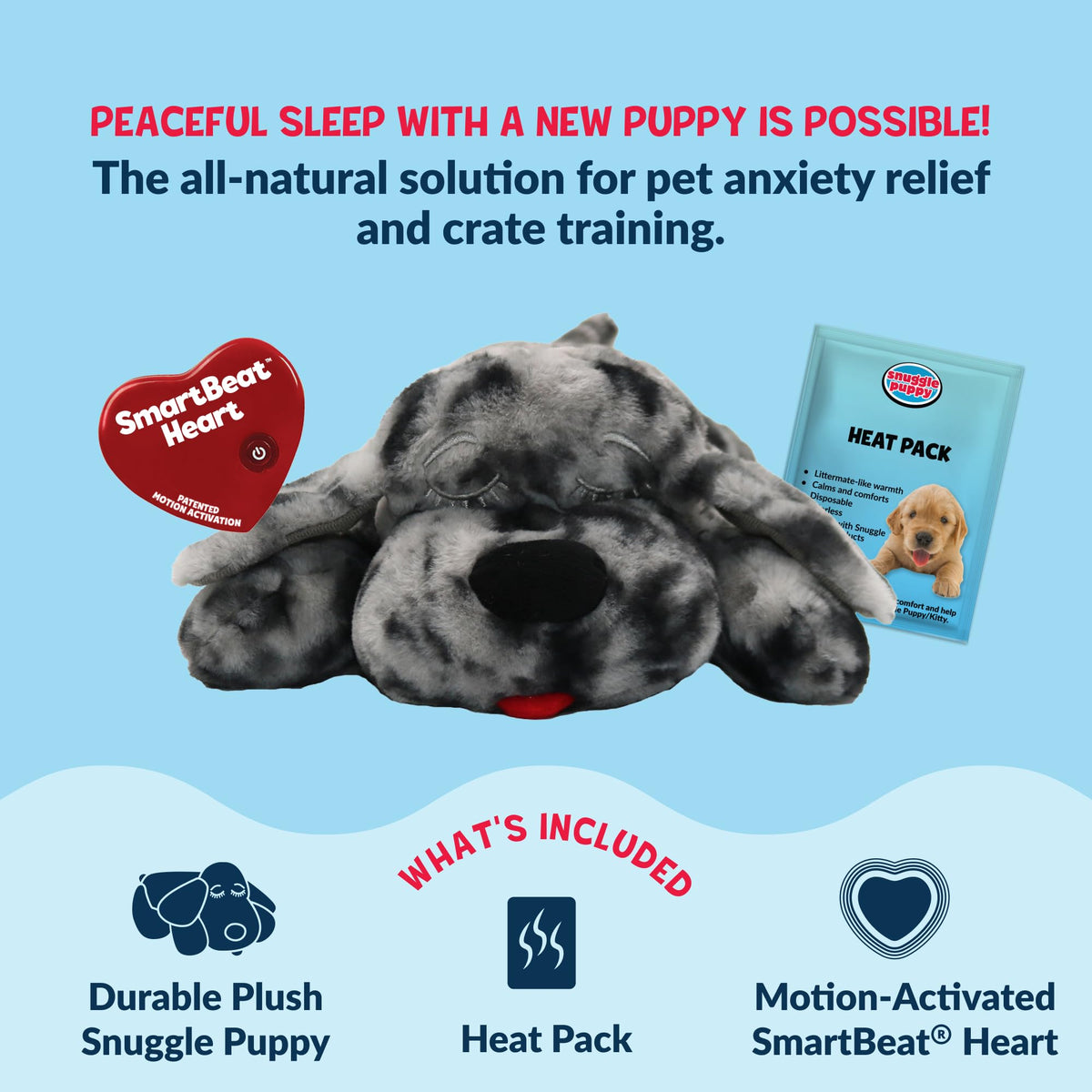 Snuggle Puppy Heartbeat Toy, Calming Comfort, Medium Breeds - Biscuit