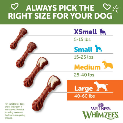 Wellness WHIMZEES Freshzees Natural Dog Dental Treat, Soft Chews, Freshens Breath, Extra-Small Size, 14.81 oz Bag, 56 Count