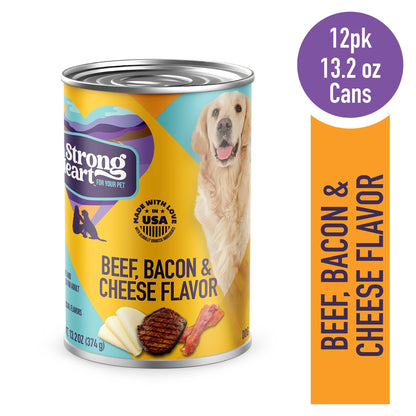 A Strong Heart Chopped Dog Food, Real Beef Dinner, 13.2oz Cans, 12pk