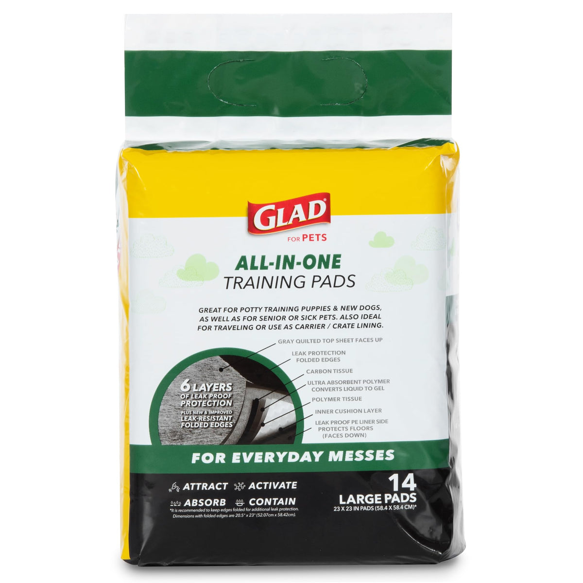 Glad for Pets Activated Carbon Disposable Dog Training Pads, 100 Count