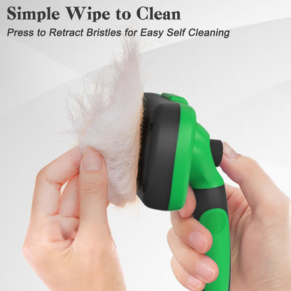 Swihauk Self Cleaning Slicker Brush for Dogs & Cats, Skin Friendly Pet Grooming for Shedding, Deshedding, and Hair Removal - Puppy Brush for Long Haired Pets, Pet Supplies, Purple