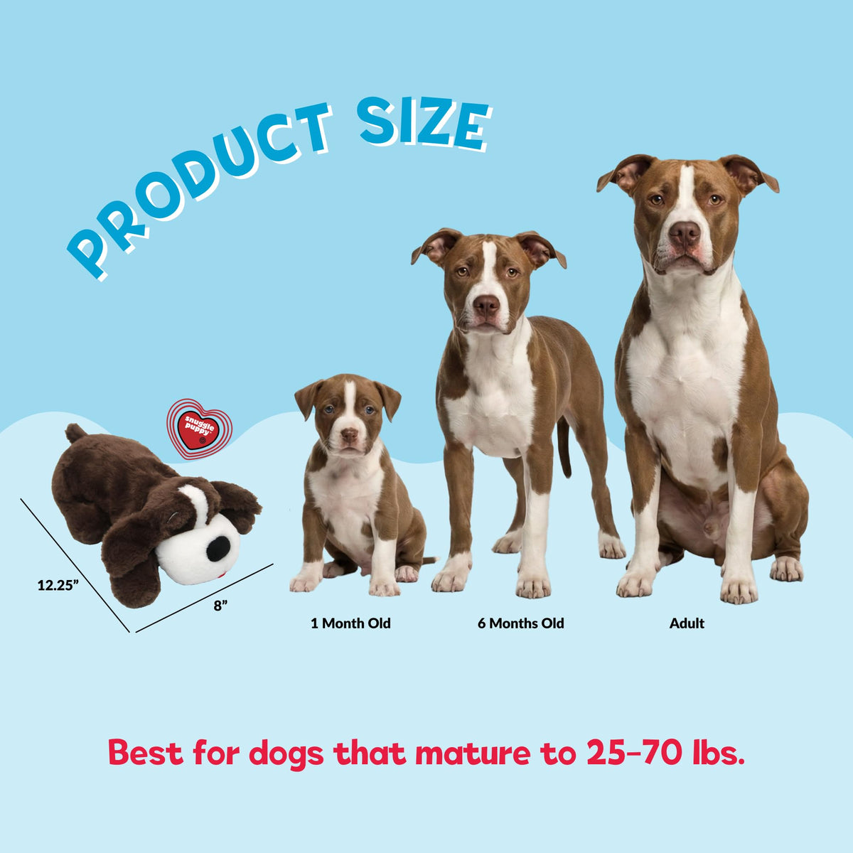 Snuggle Puppy Heartbeat Toy, Calming Comfort, Medium Breeds - Biscuit