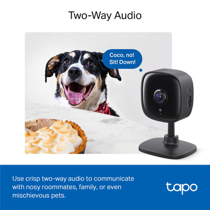 Tapo 1080P Indoor Security Camera, Baby Monitor, Dog Camera, Wired, C100
