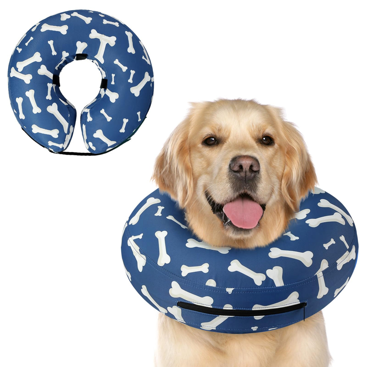 Supet Inflatable Dog Cone Collar for Small Dogs Puppies Cats, Soft Dog Cone Alternative After Surgery for Puppies Cats to Stop Licking