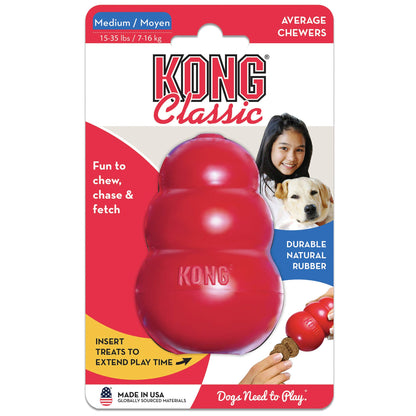 KONG Classic Stuffable Dog Toy, Natural Rubber Chew, for Large Dogs