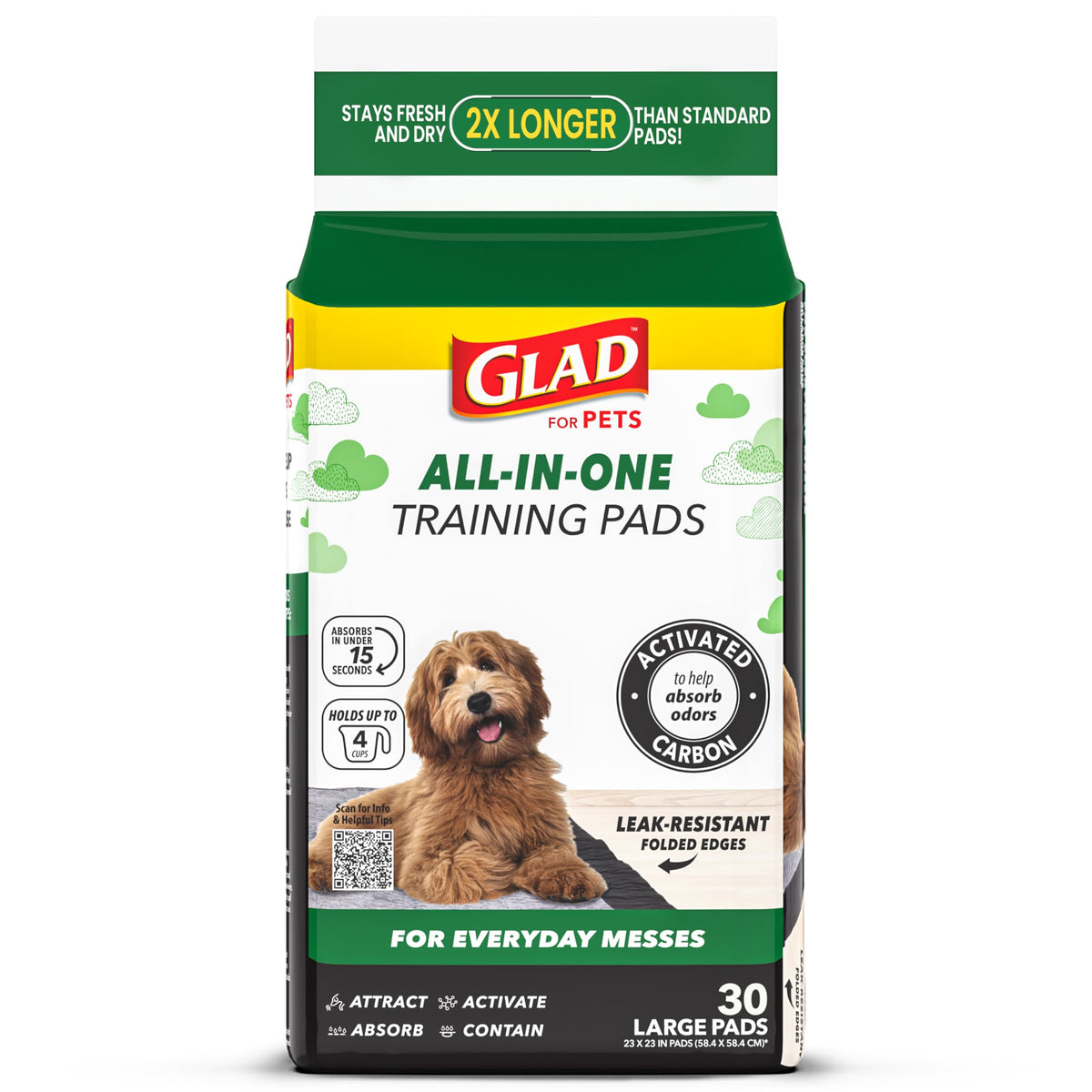Glad for Pets Activated Carbon Disposable Dog Training Pads, 100 Count