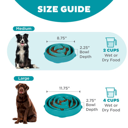 Outward Hound Fun Feeder Slo Bowl Dog Slow Feeder, Wave, Pink, 5.8"