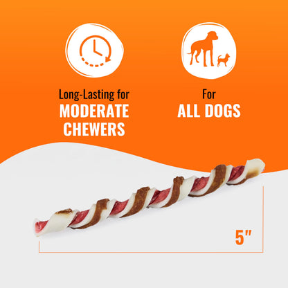 Good 'n' Fun Twists Long-Lasting Dog Treat, 35 Count (12 Pack)