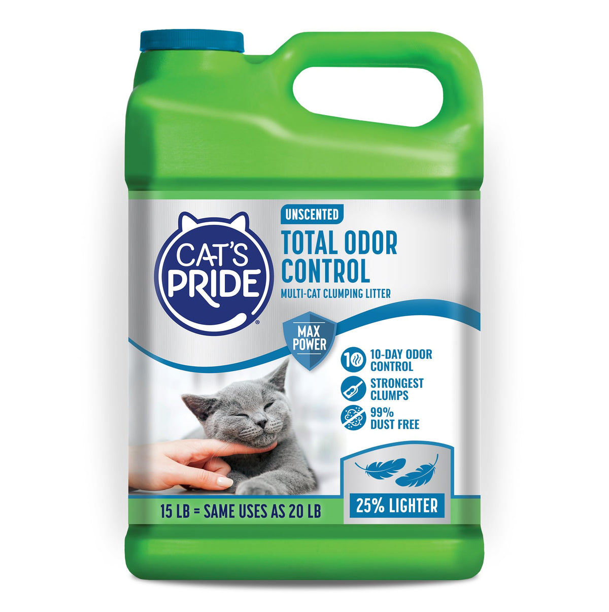 Cat's Pride Total Odor Control, Max Power, Clumping Litter Scented 15lb