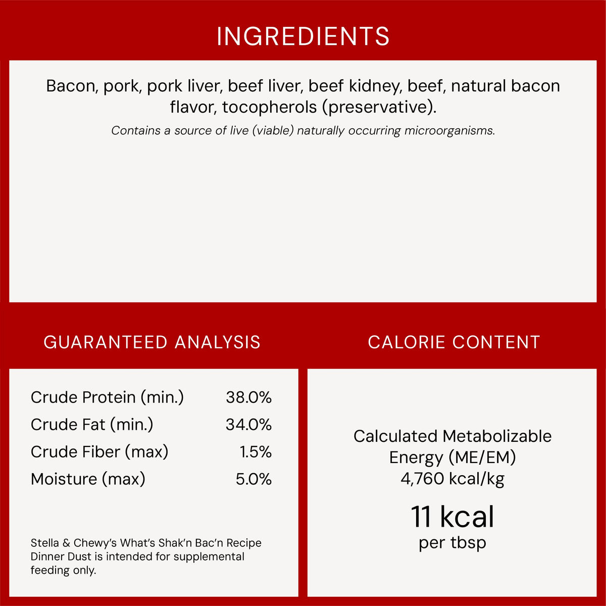 Stella & Chewy’s Freeze-Dried Raw Marie's Magical Dinner Dust – Protein Rich, Grain Free Dog & Puppy Food Topper – Grass-Fed Beef Recipe – 7 oz Bag