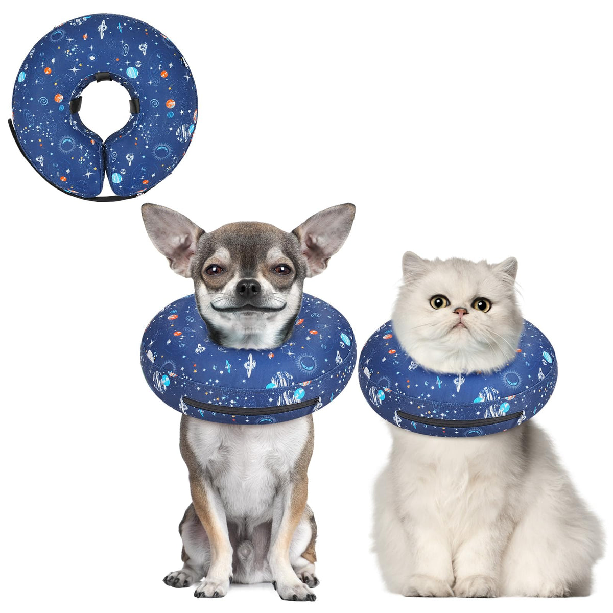 Supet Inflatable Dog Cone Collar for Small Dogs Puppies Cats, Soft Dog Cone Alternative After Surgery for Puppies Cats to Stop Licking